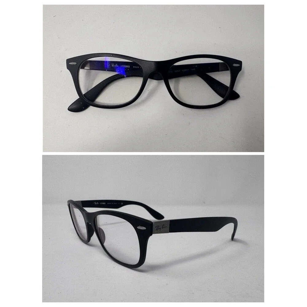 Ray-Ban LITEFORCE RB7032 Eyeglass Frames Only 52-17-145 Black 5204 Italy Made